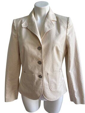 Calvin Klein Women's Ivory Three-Button Front Long Sleeve Blazer, Size 8